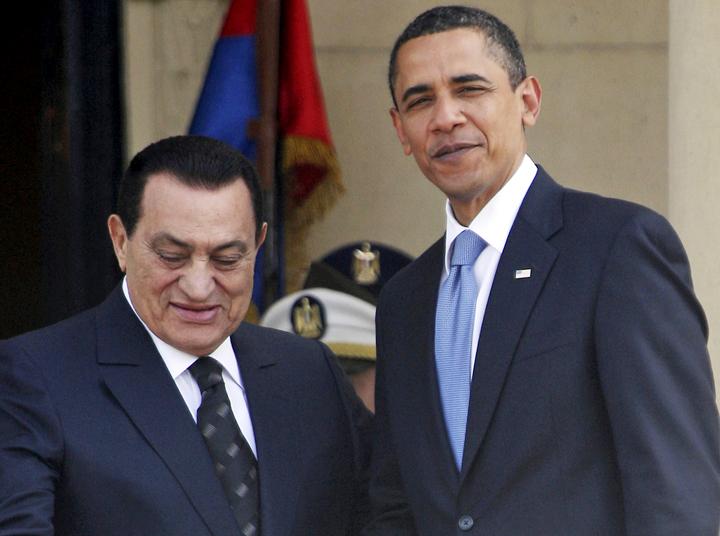 Barack Obama with Hosni Mubarak during Obama's 2009 visit to Cairo