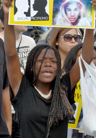 Marching against racial profiling and the murder of Trayvon Martin in Houston
