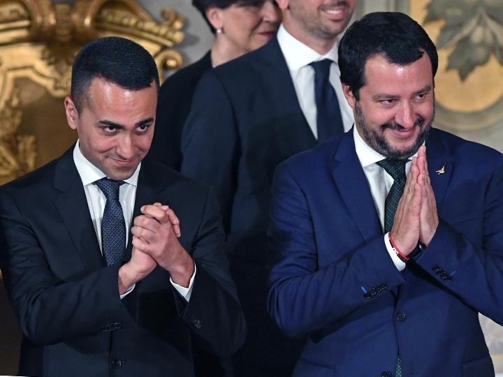 Left to right: Luigi di Maio of the Five Star Movement and Matteo Salvini of the League
