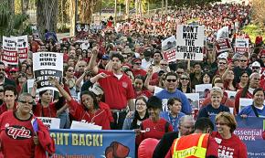 UTLA members march against budget cuts