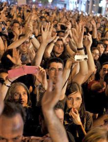 Protesters occupy the Puerta del Sol in Madrid