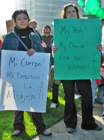 Demonstrating for abortion rights in San Francisco in January 2005