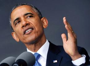 President Obama speaking at a press conference