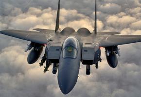 A U.S. warplane flying over northern Iraq