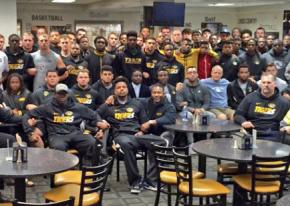 The University of Missouri football team announces its strike