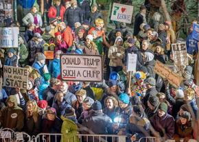 Burlington turns out in big numbers to protest Donald Trump's appearance