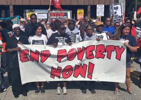 Marching to protest the Republican convention in Cleveland