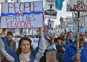 Marching in San Francisco to show solidarity with the Standing Rock struggle