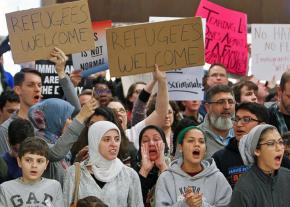 Opponents of Trump's executive order gather in Washington, D.C.