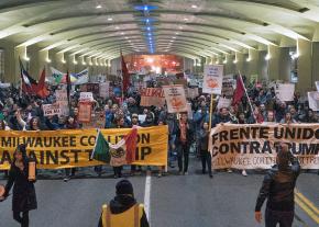 Activists take to the streets of Milwaukee to oppose Donald Trump