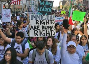 Protesters hit the streets of Austin, Texas, for a Day Without an Immigrant