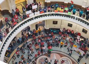 Opponents of SB 4 in Texas launched a "Summer of Resistance" with protests in the Capitol building