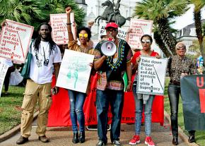 Anti-racists rally for the removal of Confederate monuments in New Orleans