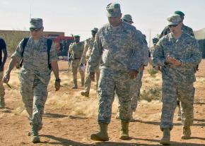 U.S. officers survey a military base near Agadez in Niger