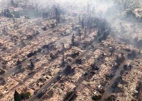 An entire neighborhood in the city of Santa Rosa was wiped out by the California fires