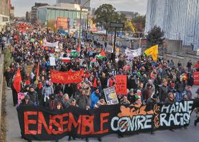 Taking to the streets in Montreal to send a message against the far right