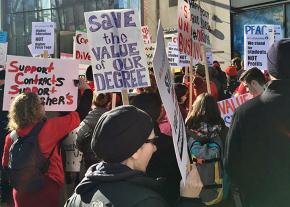 On the picket line for part-time faculty at Columbia College