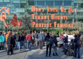 Demonstrating against the landlords in Seattle