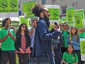 Service workers and students rally to demand a fair contract at UC Berkeley