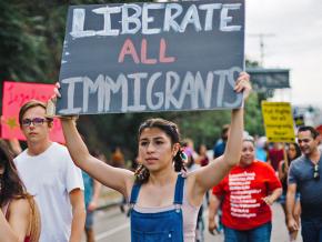 Protesters stand up to Trump’s attacks on immigrants in Los Angeles