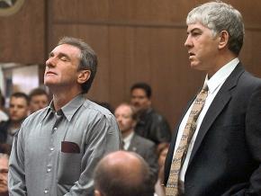 Dennis Fritz (left) and Ron Williamson are released from Oklahoma prison after their exoneration in 1999